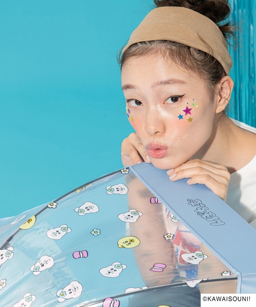 Wpc.（ダブリュピーシー）の「［ビニール傘］切り継ぎビニール傘（おぱんちゅうさぎ／んぽちゃむ）（長傘・レディース・ブルー/ピンク・FREE）」の11枚目の写真