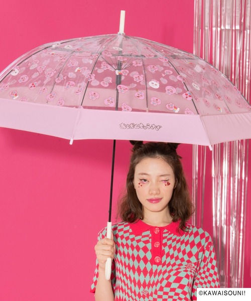 Wpc.（ダブリュピーシー）の「［ビニール傘］切り継ぎビニール傘（おぱんちゅうさぎ／んぽちゃむ）（長傘・レディース・ブルー/ピンク・FREE）」の3枚目の写真