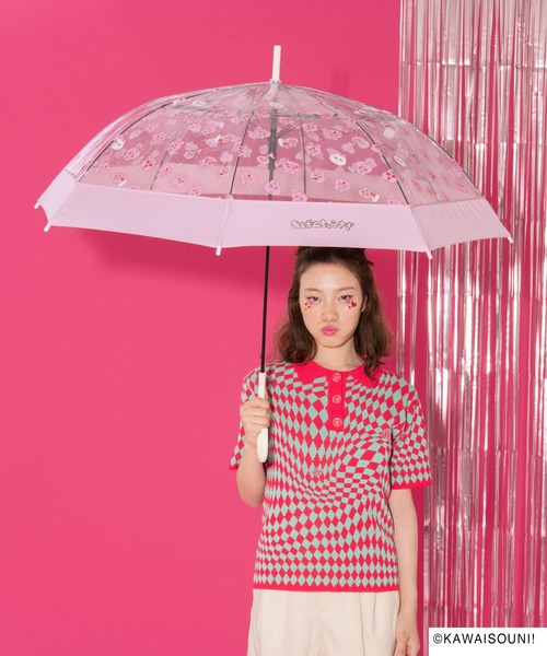 Wpc.（ダブリュピーシー）の「［ビニール傘］切り継ぎビニール傘（おぱんちゅうさぎ／んぽちゃむ）（長傘・レディース・ブルー/ピンク・FREE）」の7枚目の写真