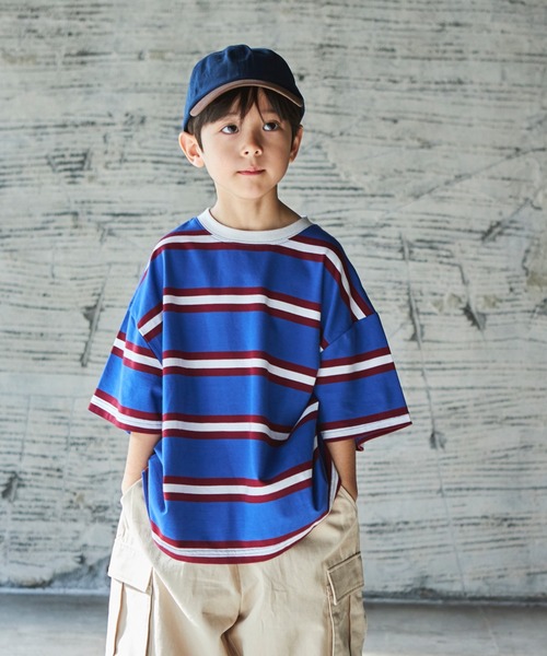 PAIRMANON STREET(ペアマノンストリート)の「【PAIRMANON STREET】【かぞくおそろい】マルチボーダー半袖Tシャツ(Tシャツ/カットソー・キッズ・グレー系その他/ブルー系その他3/ブルー系その他2/ブルー系その他/グレー系その他2/パープル系その他/イエロー系その他/レッド系その他/ブラック系その他6/ベージュ系その他2/ブラウン系その他/その他/グリーン系その他/ホワイト系その他・120/150/130/140/100/90/110)」の9枚目の写真
