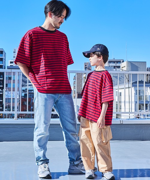 PAIRMANON STREET(ペアマノンストリート)の「【PAIRMANON STREET】【かぞくおそろい】マルチボーダー半袖Tシャツ(Tシャツ/カットソー・キッズ・グレー系その他/ブルー系その他3/ブルー系その他2/ブルー系その他/グレー系その他2/パープル系その他/イエロー系その他/レッド系その他/ブラック系その他6/ベージュ系その他2/ブラウン系その他/その他/グリーン系その他/ホワイト系その他・120/150/130/140/100/90/110)」の21枚目の写真