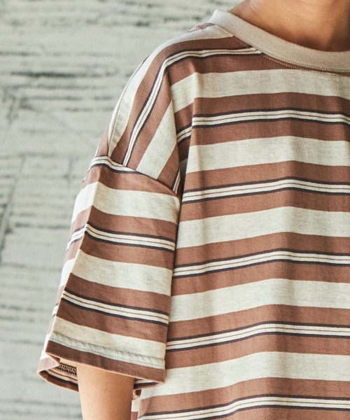 PAIRMANON STREET(ペアマノンストリート)の「【PAIRMANON STREET】【かぞくおそろい】マルチボーダー半袖Tシャツ(Tシャツ/カットソー・キッズ・グレー系その他/ブルー系その他3/ブルー系その他2/ブルー系その他/グレー系その他2/パープル系その他/イエロー系その他/レッド系その他/ブラック系その他6/ベージュ系その他2/ブラウン系その他/その他/グリーン系その他/ホワイト系その他・120/150/130/140/100/90/110)」の17枚目の写真