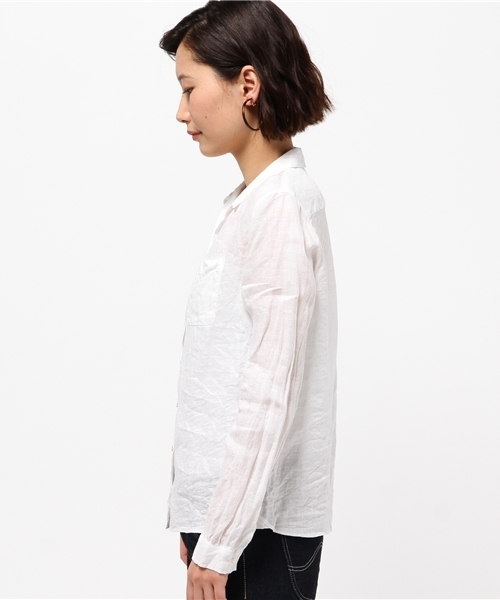 SHIPS for women（シップスフォーウィメン）の「★★liflattie ships:リネン スキッパー シャツ（シャツ/ブラウス・レディース・ホワイト/イエロー・ONE SIZE）」の4枚目の写真