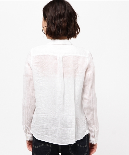 SHIPS for women（シップスフォーウィメン）の「★★liflattie ships:リネン スキッパー シャツ（シャツ/ブラウス・レディース・ホワイト/イエロー・ONE SIZE）」の5枚目の写真