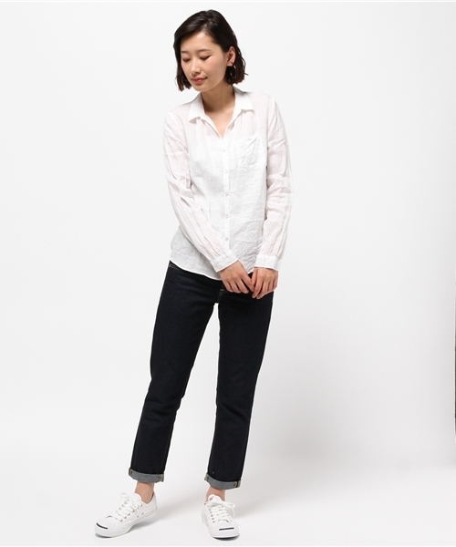 SHIPS for women（シップスフォーウィメン）の「★★liflattie ships:リネン スキッパー シャツ（シャツ/ブラウス・レディース・ホワイト/イエロー・ONE SIZE）」の6枚目の写真