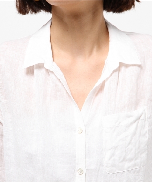 SHIPS for women（シップスフォーウィメン）の「★★liflattie ships:リネン スキッパー シャツ（シャツ/ブラウス・レディース・ホワイト/イエロー・ONE SIZE）」の7枚目の写真