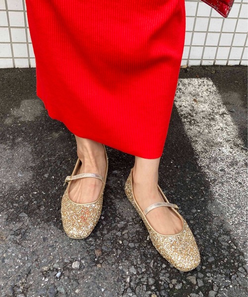 Casselini（キャセリーニ）の「Casselini(キャセリーニ)グリッターバレエシューズ（バレエシューズ・レディース・グリーン/ゴールド/ブルー・23㎝/24.5cm/24cm/23.5cm）」の5枚目の写真