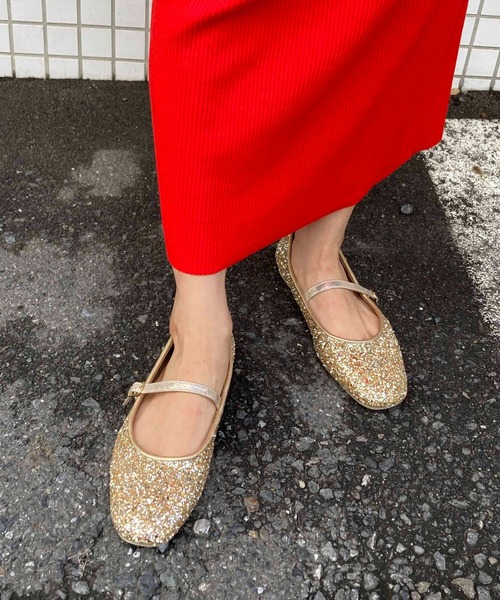 Casselini（キャセリーニ）の「Casselini(キャセリーニ)グリッターバレエシューズ（バレエシューズ・レディース・グリーン/ゴールド/ブルー・23㎝/24.5cm/24cm/23.5cm）」の6枚目の写真