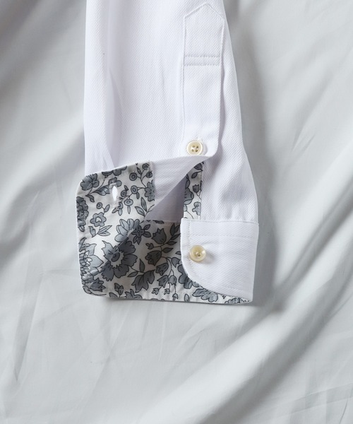 UNION STATION（ユニオンステーション）の「T/Cヘリンボーンカッタウェイシャツ/スキッパーシャツ（シャツ/ブラウス・メンズ・ホワイト/ライトブルー/ブルー・M/L/LL）」の4枚目の写真