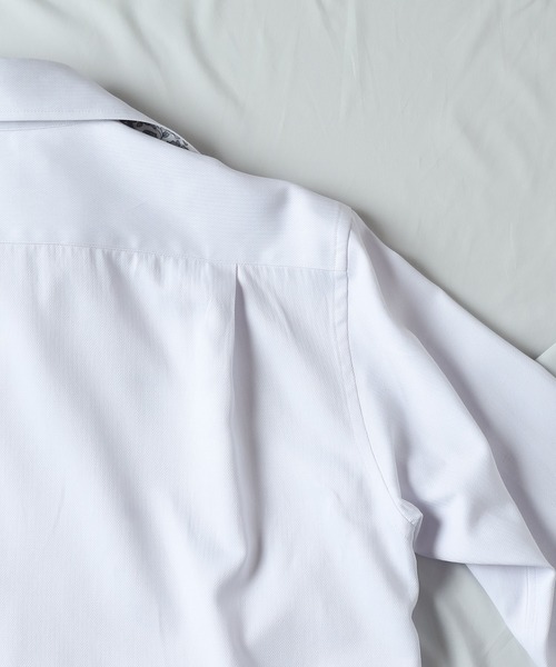 UNION STATION（ユニオンステーション）の「T/Cヘリンボーンカッタウェイシャツ/スキッパーシャツ（シャツ/ブラウス・メンズ・ホワイト/ライトブルー/ブルー・M/L/LL）」の6枚目の写真