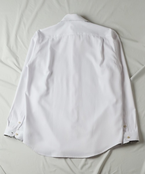 UNION STATION（ユニオンステーション）の「T/Cヘリンボーンカッタウェイシャツ/スキッパーシャツ（シャツ/ブラウス・メンズ・ホワイト/ライトブルー/ブルー・M/L/LL）」の5枚目の写真