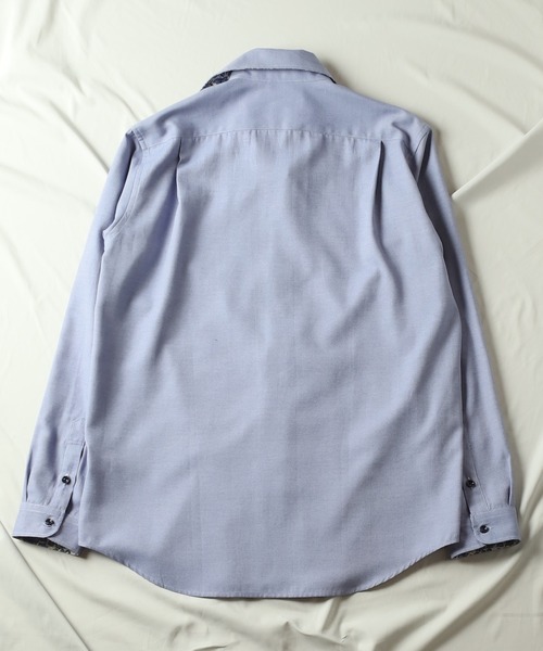 UNION STATION（ユニオンステーション）の「T/Cヘリンボーンカッタウェイシャツ/スキッパーシャツ（シャツ/ブラウス・メンズ・ホワイト/ライトブルー/ブルー・M/L/LL）」の7枚目の写真