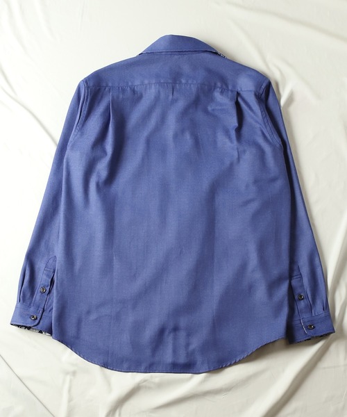 UNION STATION（ユニオンステーション）の「T/Cヘリンボーンカッタウェイシャツ/スキッパーシャツ（シャツ/ブラウス・メンズ・ホワイト/ライトブルー/ブルー・M/L/LL）」の8枚目の写真