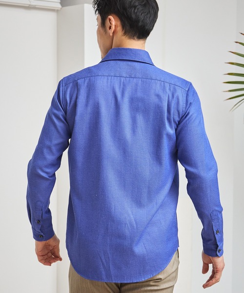 UNION STATION（ユニオンステーション）の「T/Cヘリンボーンカッタウェイシャツ/スキッパーシャツ（シャツ/ブラウス・メンズ・ホワイト/ライトブルー/ブルー・M/L/LL）」の12枚目の写真