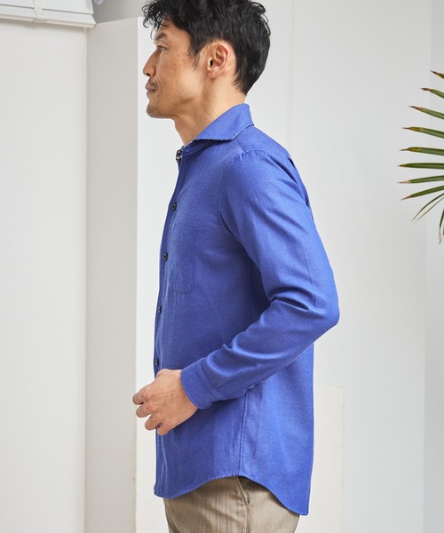 UNION STATION（ユニオンステーション）の「T/Cヘリンボーンカッタウェイシャツ/スキッパーシャツ（シャツ/ブラウス・メンズ・ホワイト/ライトブルー/ブルー・M/L/LL）」の13枚目の写真