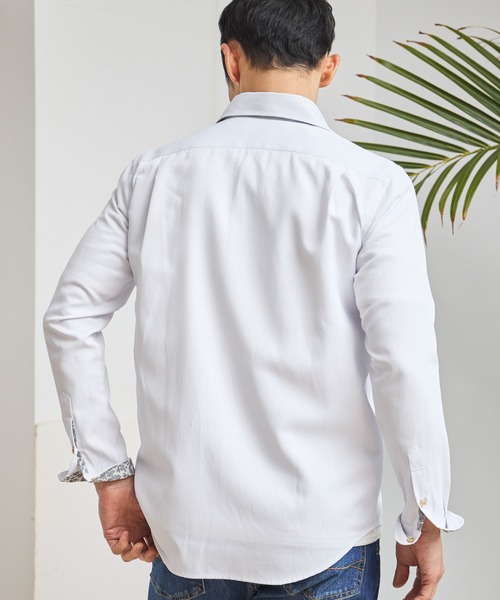 UNION STATION（ユニオンステーション）の「T/Cヘリンボーンカッタウェイシャツ/スキッパーシャツ（シャツ/ブラウス・メンズ・ホワイト/ライトブルー/ブルー・M/L/LL）」の15枚目の写真