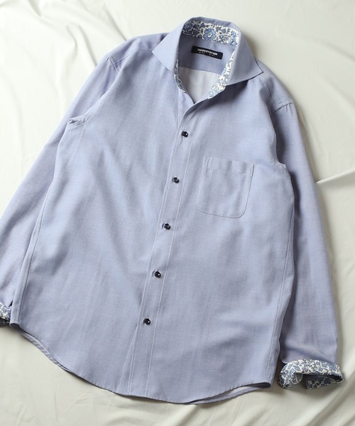 UNION STATION（ユニオンステーション）の「T/Cヘリンボーンカッタウェイシャツ/スキッパーシャツ（シャツ/ブラウス・メンズ・ホワイト/ライトブルー/ブルー・M/L/LL）」の20枚目の写真