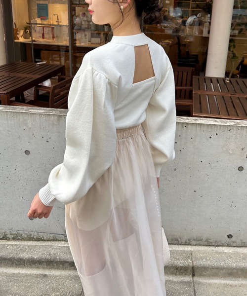 one after another NICE CLAUP（ワンアフターアナザーナイスクラップ）の「あざとモテ/デザインセットトップス　2023SS（ニット/セーター・レディース・ブラック/オフホワイト/グレー/ピンク・FREE）」の10枚目の写真