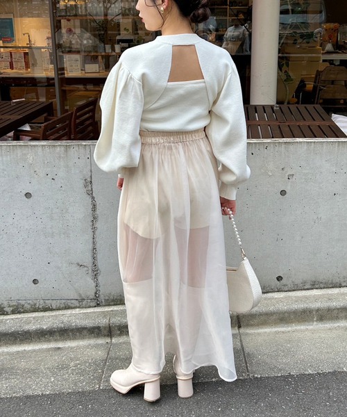 one after another NICE CLAUP（ワンアフターアナザーナイスクラップ）の「あざとモテ/デザインセットトップス　2023SS（ニット/セーター・レディース・ブラック/オフホワイト/グレー/ピンク・FREE）」の9枚目の写真