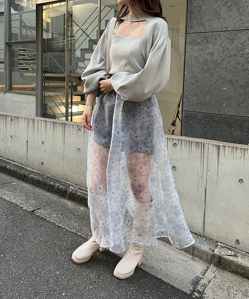 one after another NICE CLAUP（ワンアフターアナザーナイスクラップ）の「あざとモテ/デザインセットトップス　2023SS（ニット/セーター・レディース・ブラック/オフホワイト/グレー/ピンク・FREE）」の20枚目の写真