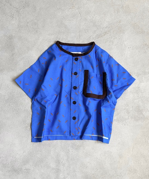 HOGAN RANCH WEAR（ホーガンランチウエア）の「パイピングポケットハンソデシャツ(80～140cm)（シャツ/ブラウス・キッズ・イエロー/ブルー/グリーン・100/90/120/140/110/130/80）」の3枚目の写真