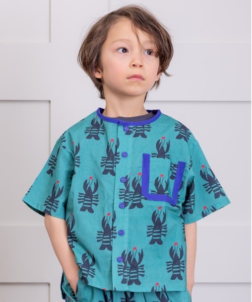 HOGAN RANCH WEAR（ホーガンランチウエア）の「パイピングポケットハンソデシャツ(80～140cm)（シャツ/ブラウス・キッズ・イエロー/ブルー/グリーン・100/90/120/140/110/130/80）」の2枚目の写真