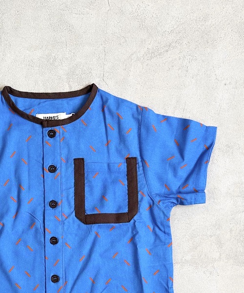 HOGAN RANCH WEAR（ホーガンランチウエア）の「パイピングポケットハンソデシャツ(80～140cm)（シャツ/ブラウス・キッズ・イエロー/ブルー/グリーン・100/90/120/140/110/130/80）」の9枚目の写真