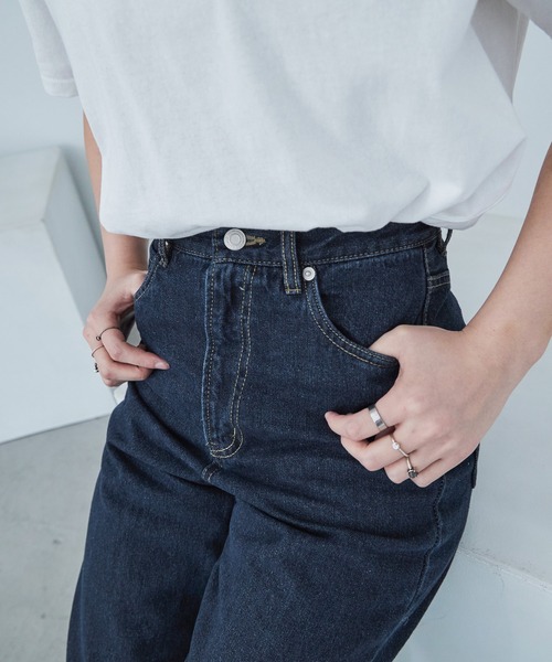 Fashion Letter(ファッションレター)の「セミワイド デニムパンツ(デニムパンツ・レディース・サックスブルー/インディゴブルー・M)」の22枚目の写真