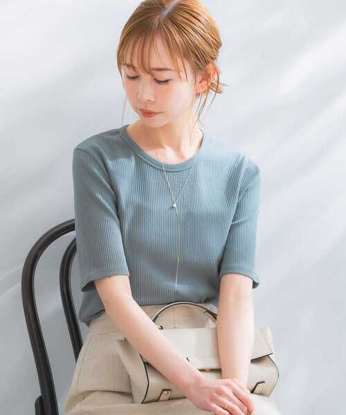コンパクトコットンリブTシャツ