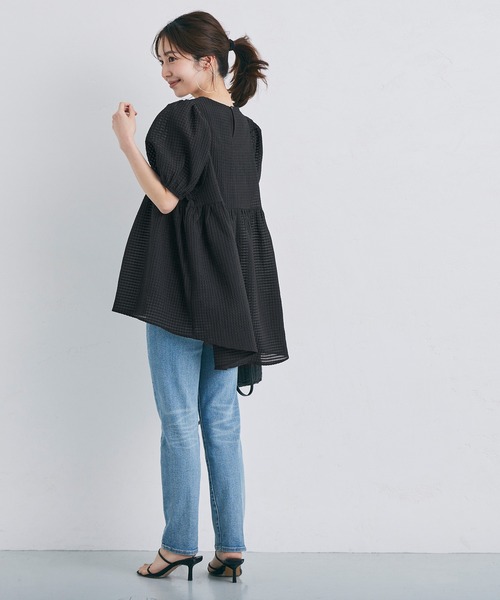 coca(coca)(コカ)の「上品チェック柄ブラウス(シャツ/ブラウス・レディース・ブラック・M/L)」の7枚目の写真