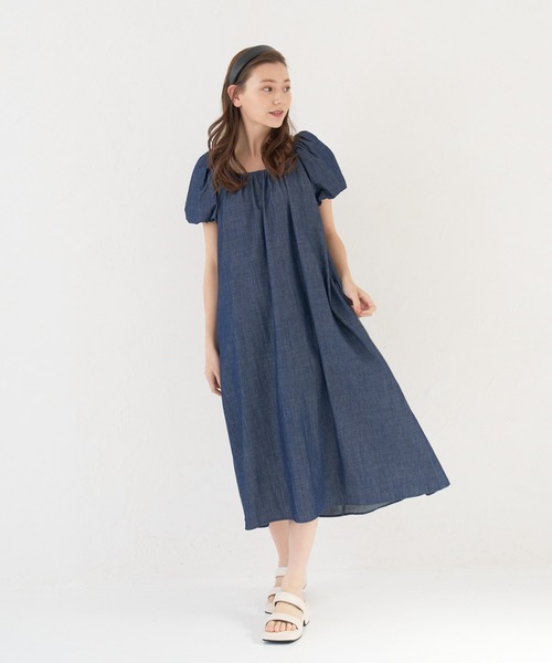 a:mure(アミュール)の「袖パフデニムワンピース(ワンピース・レディース・ブラック/ネイビー・F)」の17枚目の写真