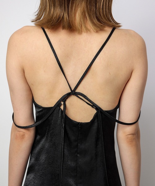 SPIRALGIRL（スパイラルガール）の「ヴィンテージサテンストラップマキシキャミワンピース（ワンピース・レディース・ブラック/ブルー/ベージュ・FREE）」の14枚目の写真