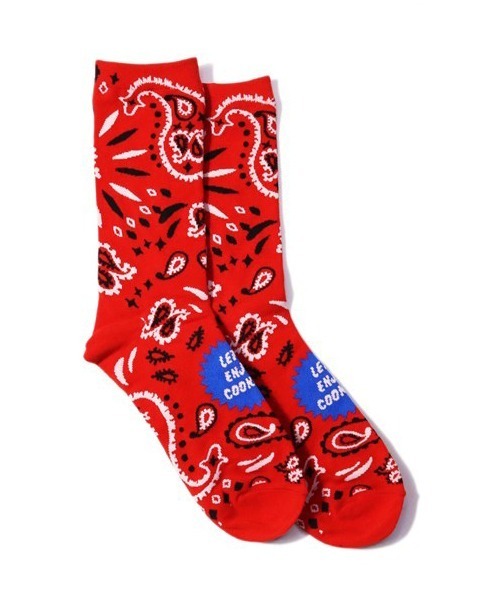 COOKMAN（クックマン）の「Cookman クックマン ソックス Crew Socks Paisley ペイズリーソックス（ソックス/靴下・メンズ・ホワイト/ブラック/レッド/ゼブラ/アニマル・FREE）」の3枚目の写真