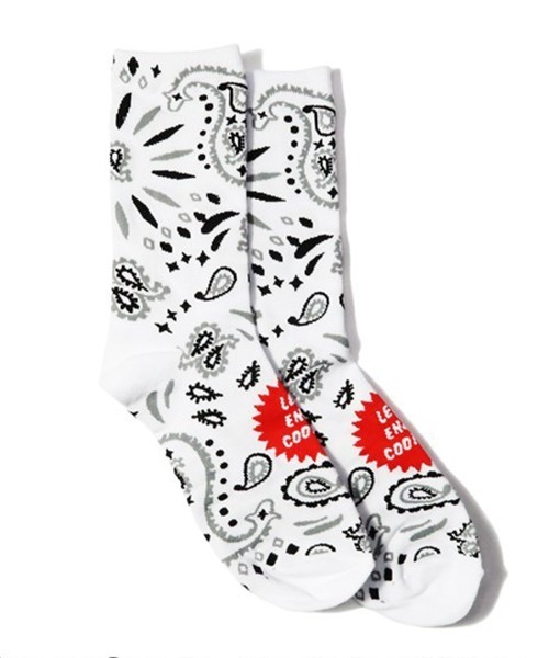 COOKMAN（クックマン）の「Cookman クックマン ソックス Crew Socks Paisley ペイズリーソックス（ソックス/靴下・メンズ・ホワイト/ブラック/レッド/ゼブラ/アニマル・FREE）」の2枚目の写真