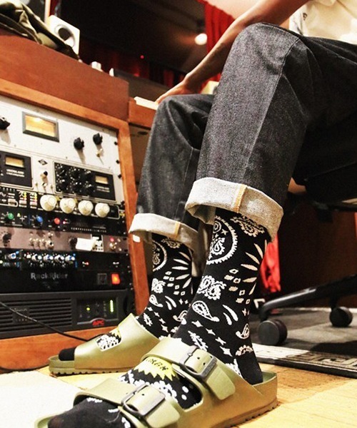 COOKMAN（クックマン）の「Cookman クックマン ソックス Crew Socks Paisley ペイズリーソックス（ソックス/靴下・メンズ・ホワイト/ブラック/レッド/ゼブラ/アニマル・FREE）」の8枚目の写真