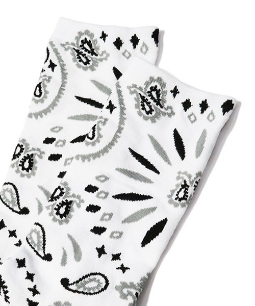 COOKMAN（クックマン）の「Cookman クックマン ソックス Crew Socks Paisley ペイズリーソックス（ソックス/靴下・メンズ・ホワイト/ブラック/レッド/ゼブラ/アニマル・FREE）」の13枚目の写真