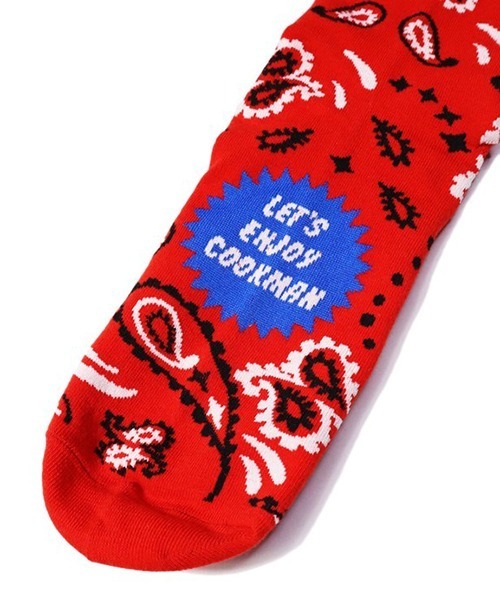 COOKMAN（クックマン）の「Cookman クックマン ソックス Crew Socks Paisley ペイズリーソックス（ソックス/靴下・メンズ・ホワイト/ブラック/レッド/ゼブラ/アニマル・FREE）」の17枚目の写真