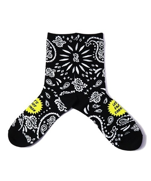 COOKMAN（クックマン）の「Cookman クックマン ソックス Crew Socks Paisley ペイズリーソックス（ソックス/靴下・メンズ・ホワイト/ブラック/レッド/ゼブラ/アニマル・FREE）」の11枚目の写真