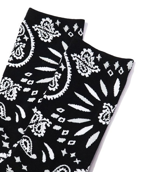COOKMAN（クックマン）の「Cookman クックマン ソックス Crew Socks Paisley ペイズリーソックス（ソックス/靴下・メンズ・ホワイト/ブラック/レッド/ゼブラ/アニマル・FREE）」の12枚目の写真