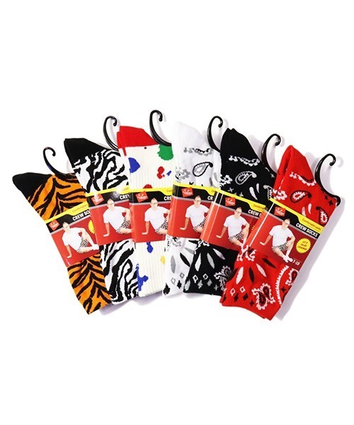 COOKMAN（クックマン）の「Cookman クックマン ソックス Crew Socks Paisley ペイズリーソックス（ソックス/靴下・メンズ・ホワイト/ブラック/レッド/ゼブラ/アニマル・FREE）」の6枚目の写真