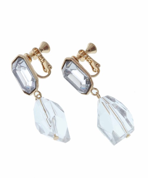 31 Sons de mode(トランテアン ソン ドゥ モード)の「クリアビジューイヤリング(イヤリング・レディース・クリア/パープル・フリー)」の2枚目の写真