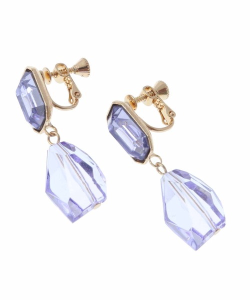 31 Sons de mode(トランテアン ソン ドゥ モード)の「クリアビジューイヤリング(イヤリング・レディース・クリア/パープル・フリー)」の6枚目の写真