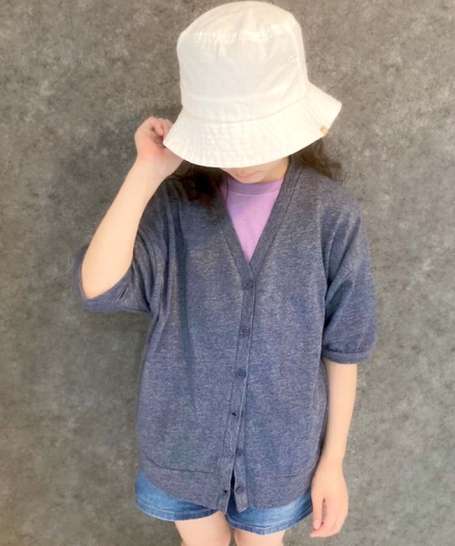 THE CASUAL（カジュアル）の「杢調　ドルマン　BIGカーデ（カーディガン/ボレロ・キッズ・ネイビー系/パープル系その他/ベージュ系その他/ブラック系その他/杢グレー/グリーン系その他・140cm/150cm/110cm/130cm/120cm/160cm）」の5枚目の写真