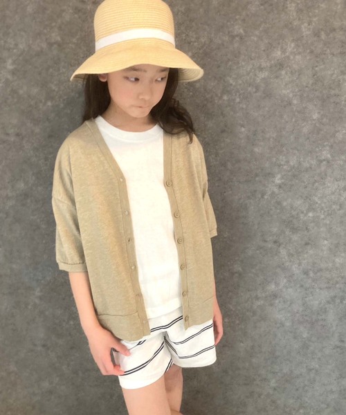 THE CASUAL（カジュアル）の「杢調　ドルマン　BIGカーデ（カーディガン/ボレロ・キッズ・ネイビー系/パープル系その他/ベージュ系その他/ブラック系その他/杢グレー/グリーン系その他・140cm/150cm/110cm/130cm/120cm/160cm）」の3枚目の写真