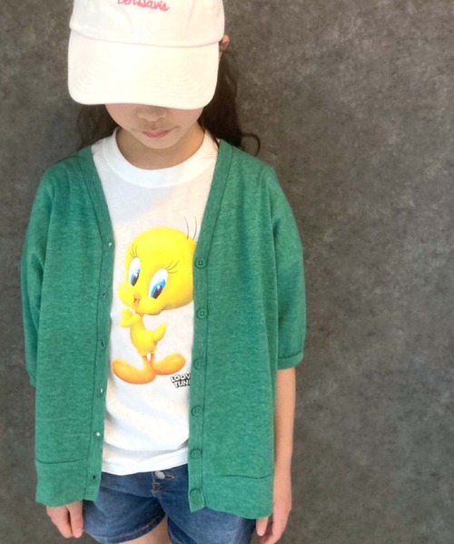THE CASUAL（カジュアル）の「杢調　ドルマン　BIGカーデ（カーディガン/ボレロ・キッズ・ネイビー系/パープル系その他/ベージュ系その他/ブラック系その他/杢グレー/グリーン系その他・140cm/150cm/110cm/130cm/120cm/160cm）」の4枚目の写真