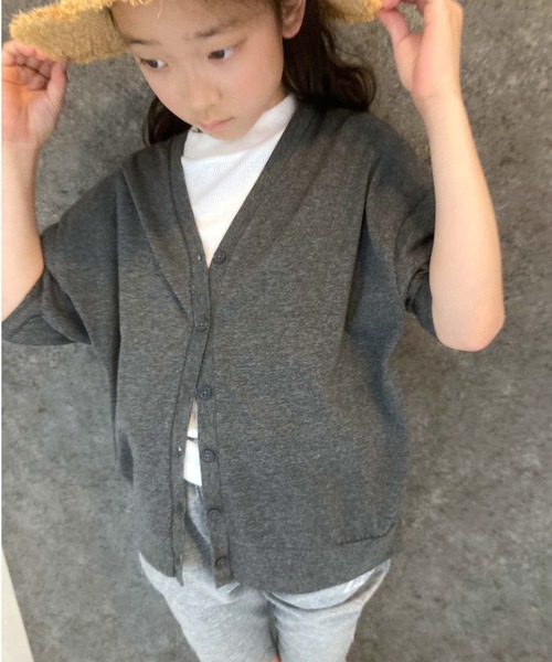 THE CASUAL（カジュアル）の「杢調　ドルマン　BIGカーデ（カーディガン/ボレロ・キッズ・ネイビー系/パープル系その他/ベージュ系その他/ブラック系その他/杢グレー/グリーン系その他・140cm/150cm/110cm/130cm/120cm/160cm）」の22枚目の写真