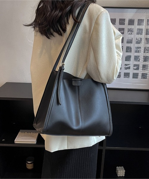 LOPASS(ロパス)の「2way大容量レトロトートバッグショルダーバッグ(ショルダーバッグ・レディース・ブラック/ベージュ/モカ/ブラウン・FREE)」の1枚目の写真