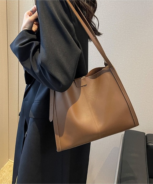 LOPASS(ロパス)の「2way大容量レトロトートバッグショルダーバッグ(ショルダーバッグ・レディース・ブラック/ベージュ/モカ/ブラウン・FREE)」の12枚目の写真