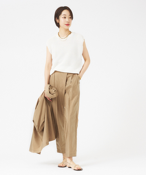 qualite（カリテ）の「【セットアップ対応】撥水マイクロタフタライトコート（テーラードジャケット・レディース・キャメル/ダークネイビー・38/36）」の5枚目の写真