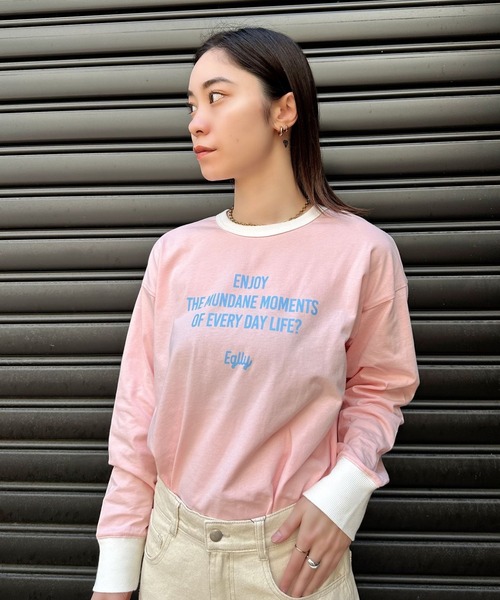 Eglly(エグリー)の「EGLLYラグランロンT(Tシャツ/カットソー・レディース・ピンク/ブラック/オフホワイト・FREE)」の3枚目の写真